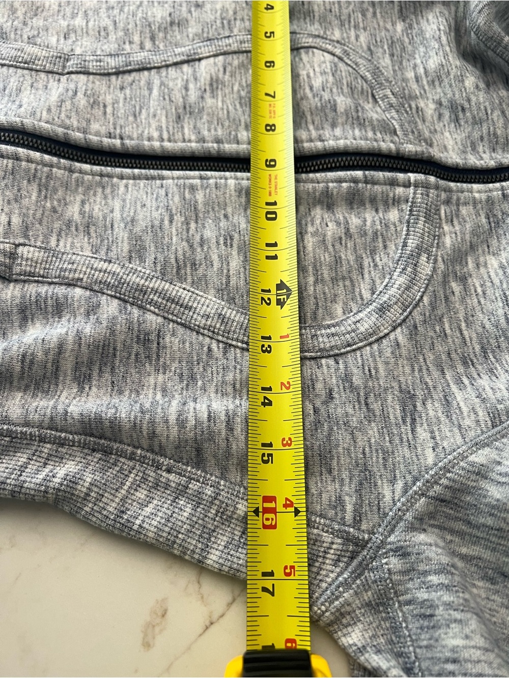 LULULEMON Scuba Full Zip Fitted Hoodie Heathered Navy Size 4 Estimated - Picture 10 of 12